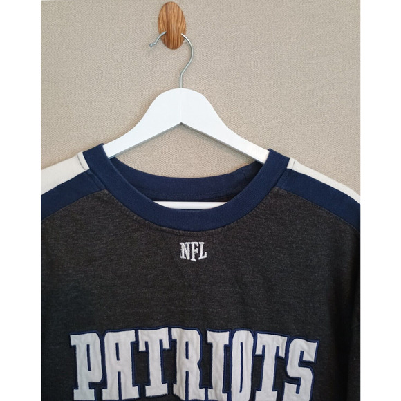 NFL Team Apparel Shirt Men XL Gray New England Patriots Logo Crewneck Sweatshirt - Picture 4 of 10